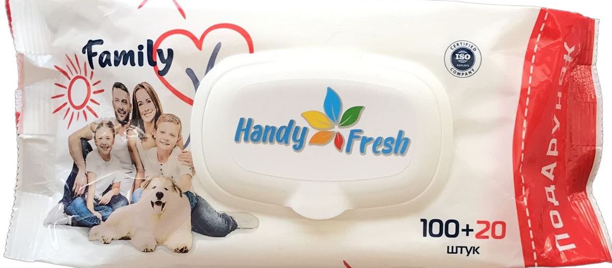 Handy Fresh Family Kids Wet Wipes, 100 + 20 pcs