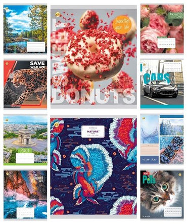 Tetrada Grid Notebook, 36 Sheets, Assorted - Image 2
