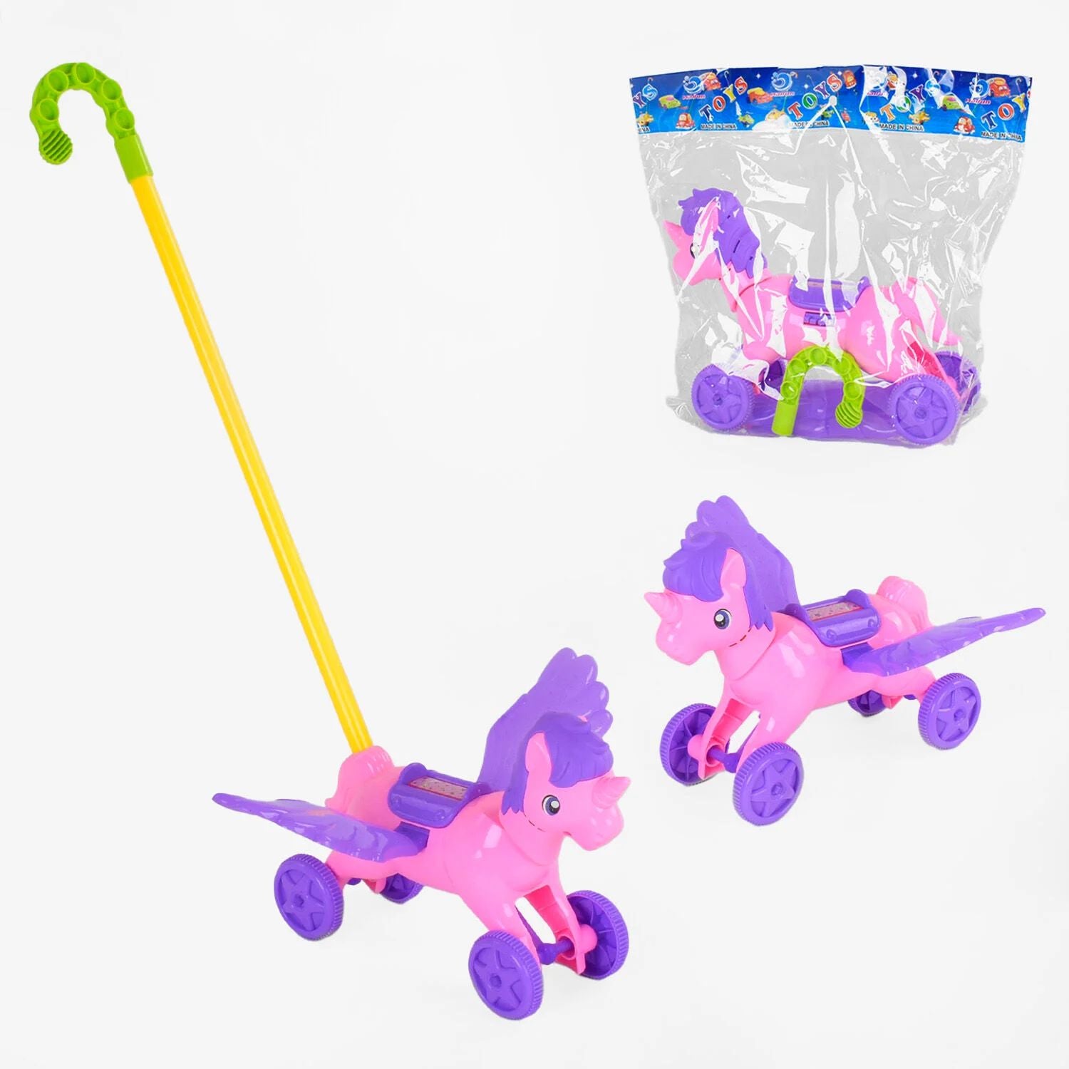 Unicorn Push Toy 0359 with Flapping Wings