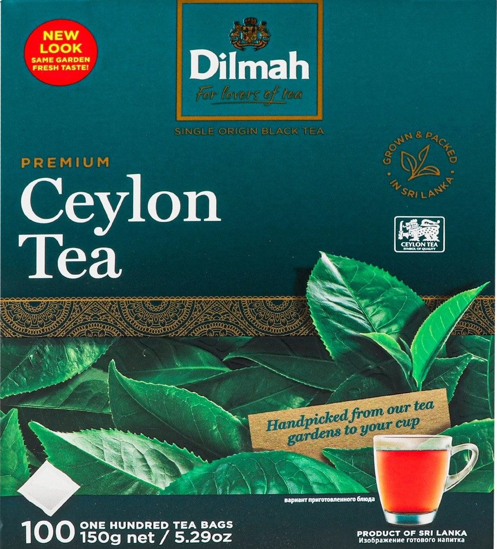 Dilmah Premium Ceylon Black Tea, 100 Bags, 150 g