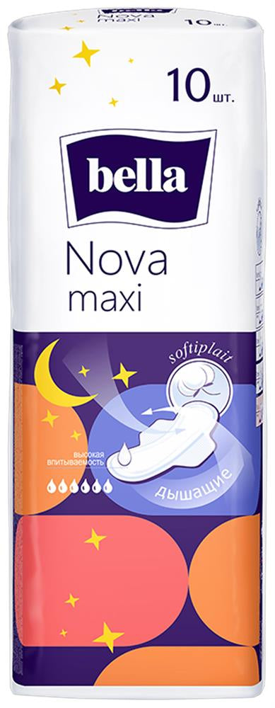Bella Maxi Nova Softiplait Breathable Sanitary Pads, 10 pcs