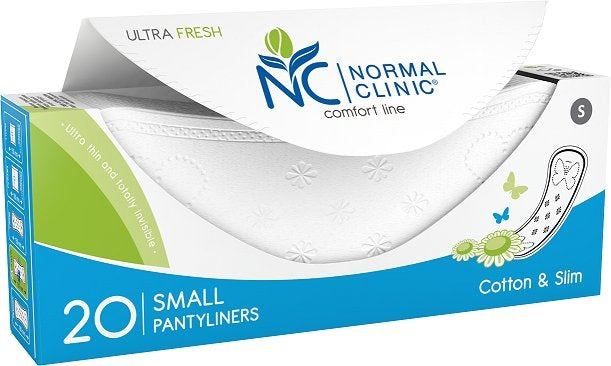 Normal Clinic Comfort Ultra Fresh Cotton & Slim Small Panty Liners, 20 pcs