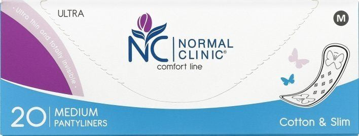 Normal Clinic Comfort Ultra Cotton & Slim Medium Panty Liners, 20 pcs