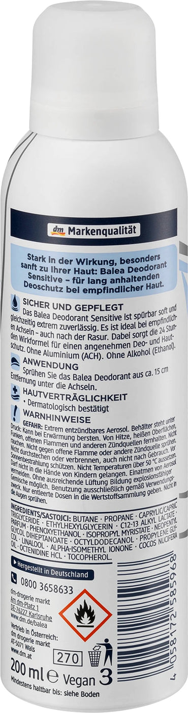 Balea Sensitive Women's Aerosol Antiperspirant Deodorant, 200 mL - Image 2