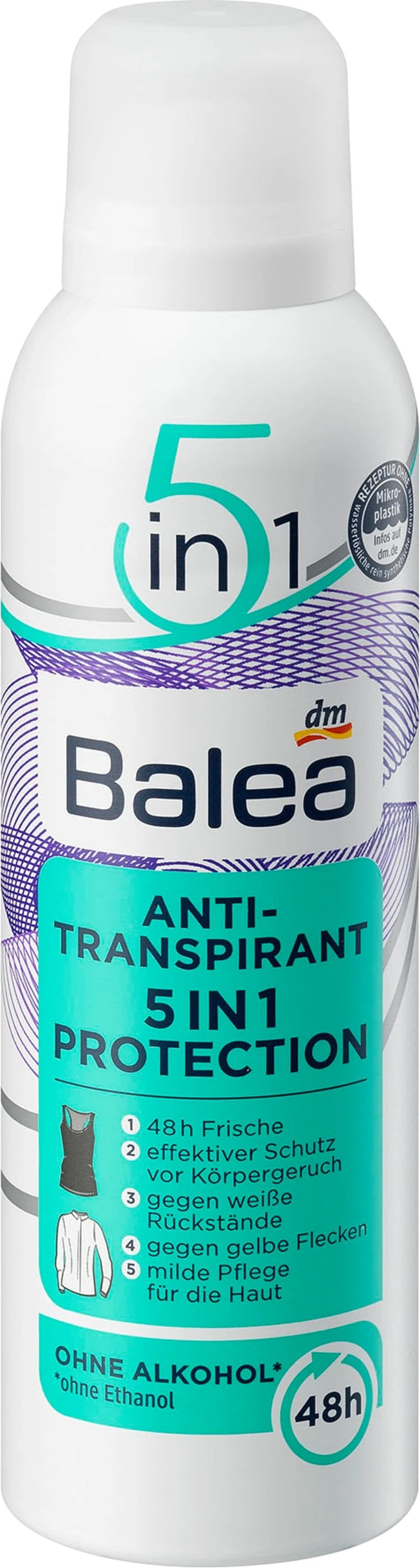 Balea 5-in-1 Protection Women's Aerosol Antiperspirant Deodorant, 200 mL