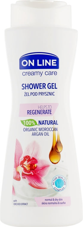 On Line Argan Oil & Orchid Shower Cream Gel, 400 mL