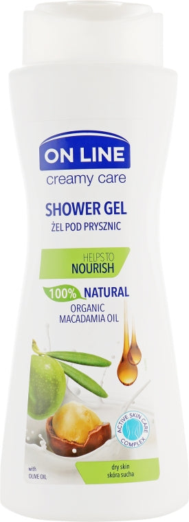 On Line Macadamia Oil & Olive Oil Shower Cream Gel, 400 mL
