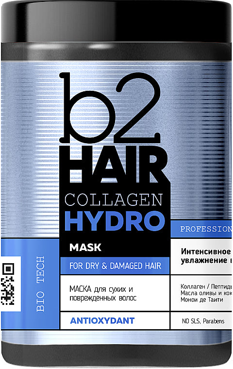 B2Hair Collagen Hydro Cream Hair Mask for Dry & Damaged Hair, 1 L