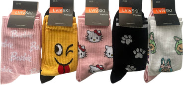 Lvivski Premium Women's Long Printed Socks, Size 23-25 - Image 2