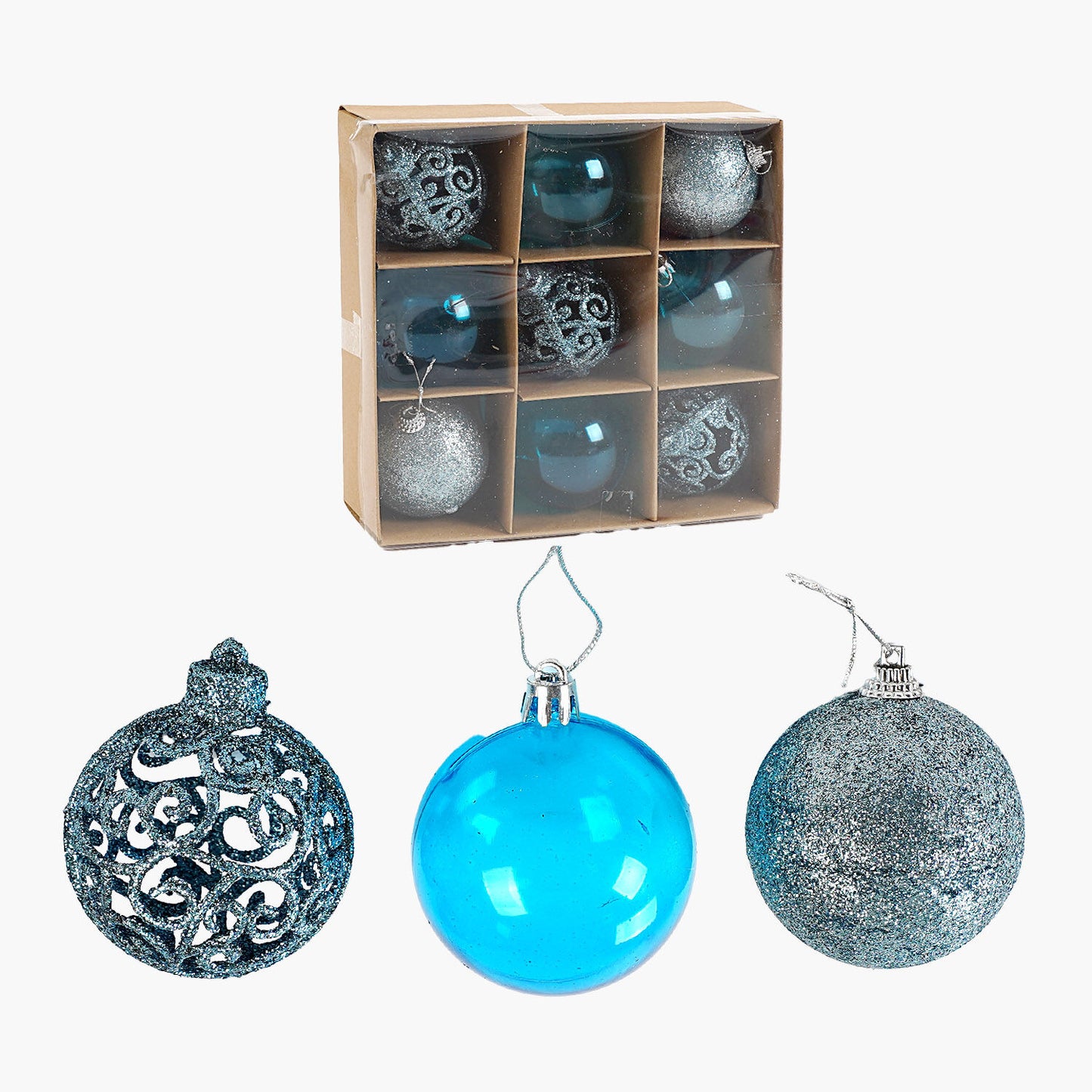 C 67519 Christmas Ball Ornaments, 5.5 cm Diameter, 9 pcs