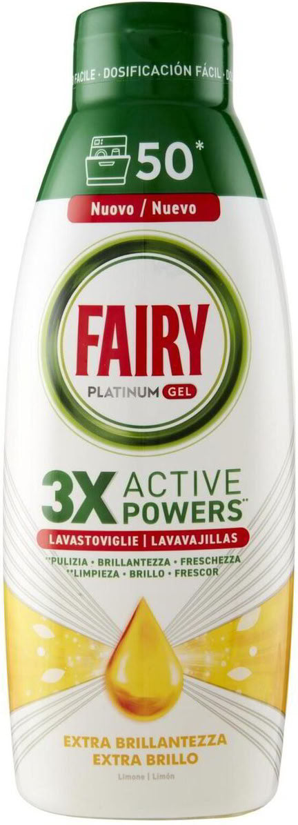 Fairy Platinum Extra Shine Dishwasher Gel, 50 Loads, 900 mL