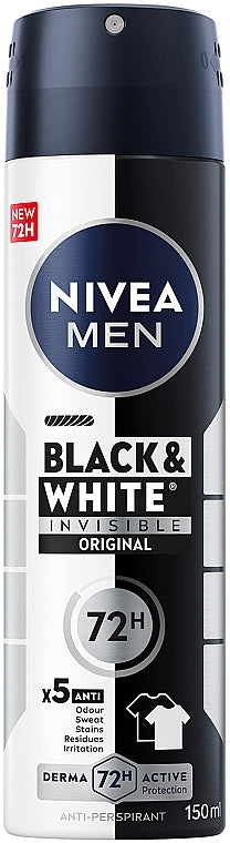 Nivea DezoDorant-antyperspirant Men's Black&White Original Spray, 150 mL