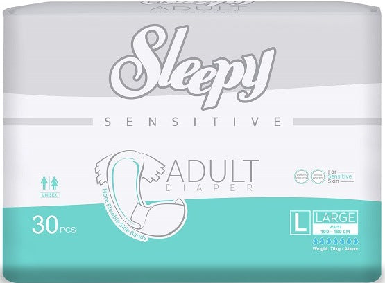 Sleepy Sensitive Adult Large Adult Diapers, 100-150 cm, Absorbency 6, 30 pcs
