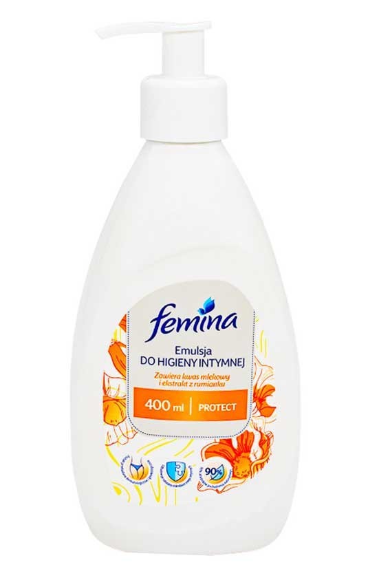 Femina Protect Intimate Wash Gel with Pump, 400 mL