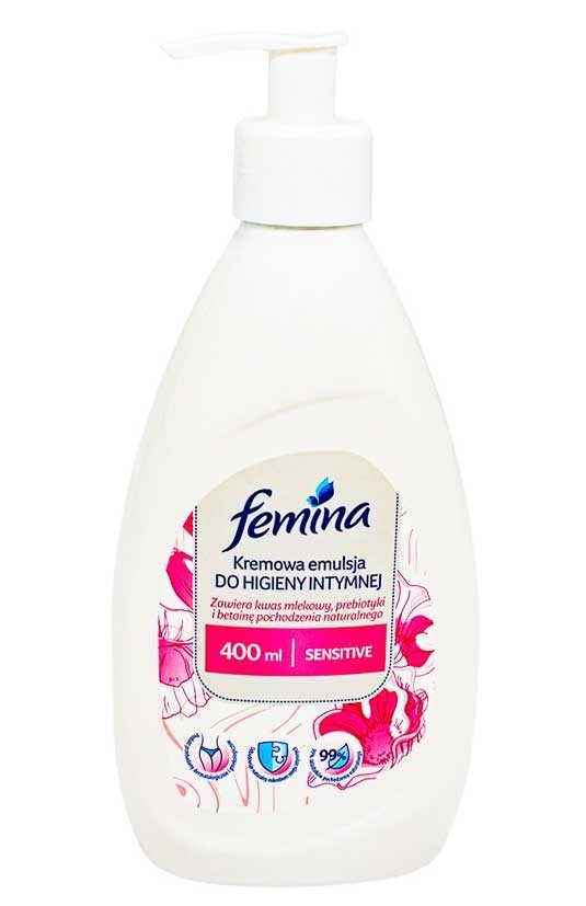 Femina Sensitive Intimate Wash Gel with Pump, 400 mL