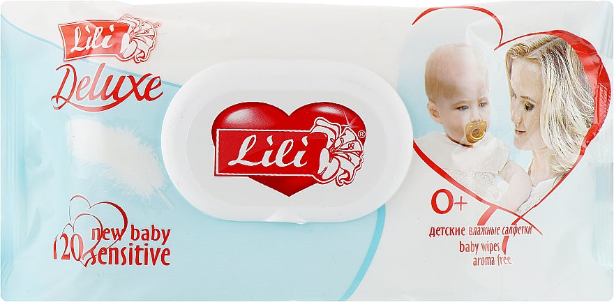 Lili Deluxe Baby Wet Wipes with Calendula Extract, Vitamin E & Lid, 120 pcs