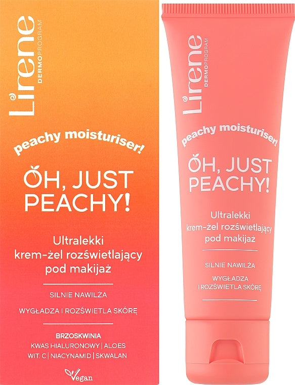 Lirene Oh, Just Peachy! Ultra-Light Brightening Makeup Base Cream Gel, 50 mL