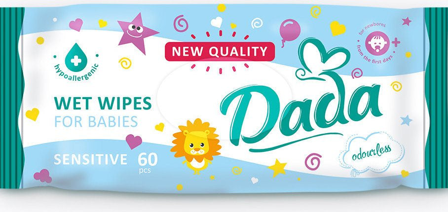 Dada Sensitive Fragrance-Free Baby Wet Wipes, 60 pcs
