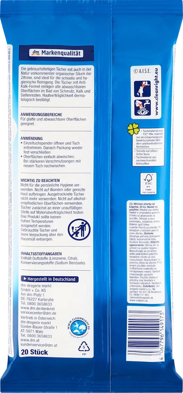 Denkmit Bathroom Cleaning Wet Wipes, 20 pcs - Image 2