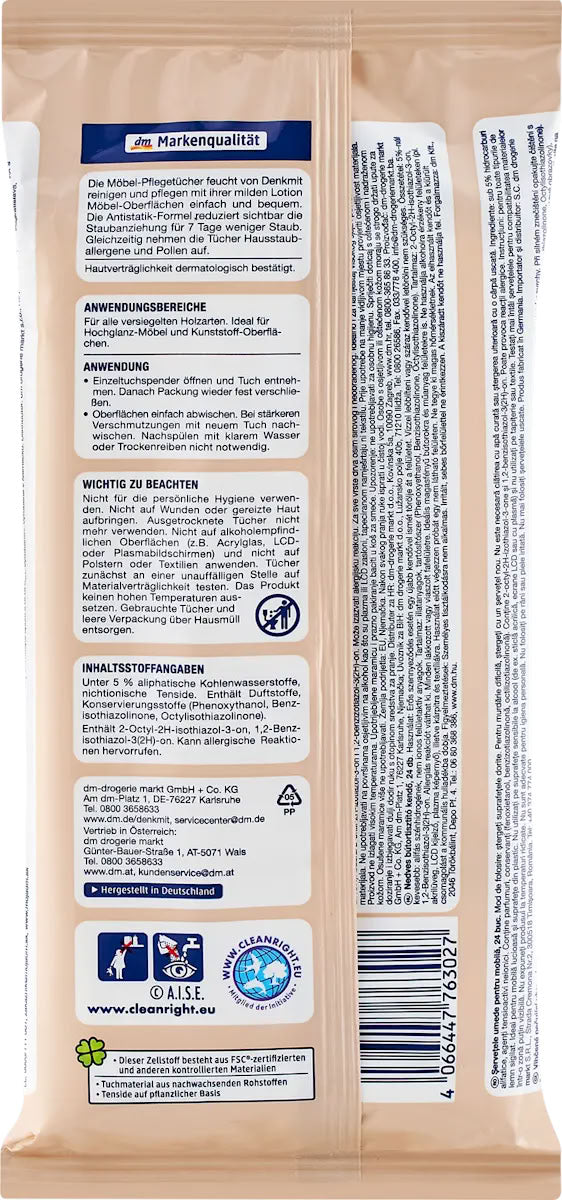 Denkmit Furniture Cleaning Wet Wipes, 24 pcs - Image 2