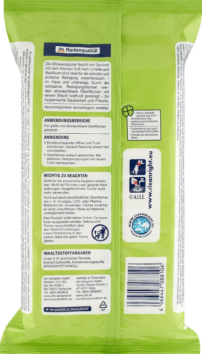Denkmit Lime All-Purpose Cleaning Wet Wipes, 50 pcs - Image 2