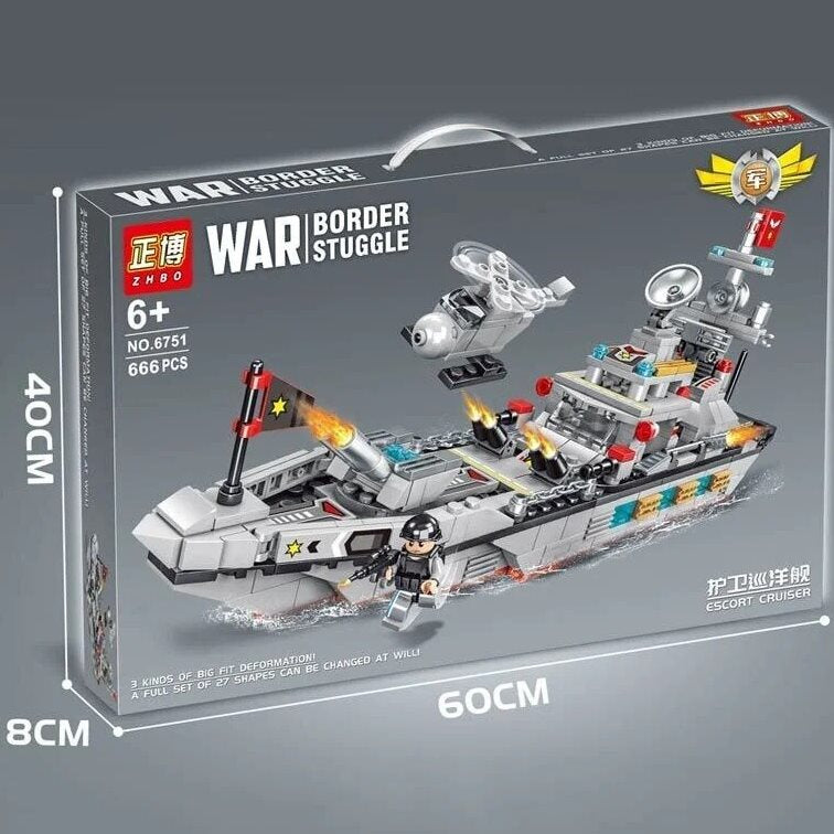 6751 Military Ship Building Set, 666 pcs - Image 3