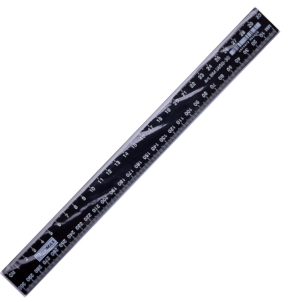 Buromax BM5830-30 Black Plastic Ruler, 30 cm