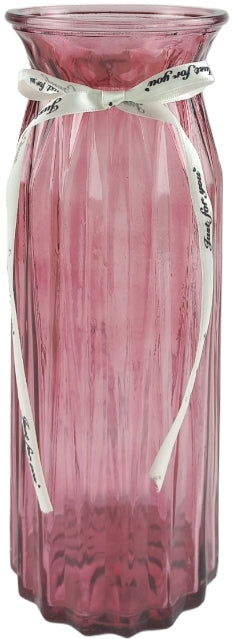 VIVA Monroe 6841727 Purple-Red Glass Vase, 30 cm