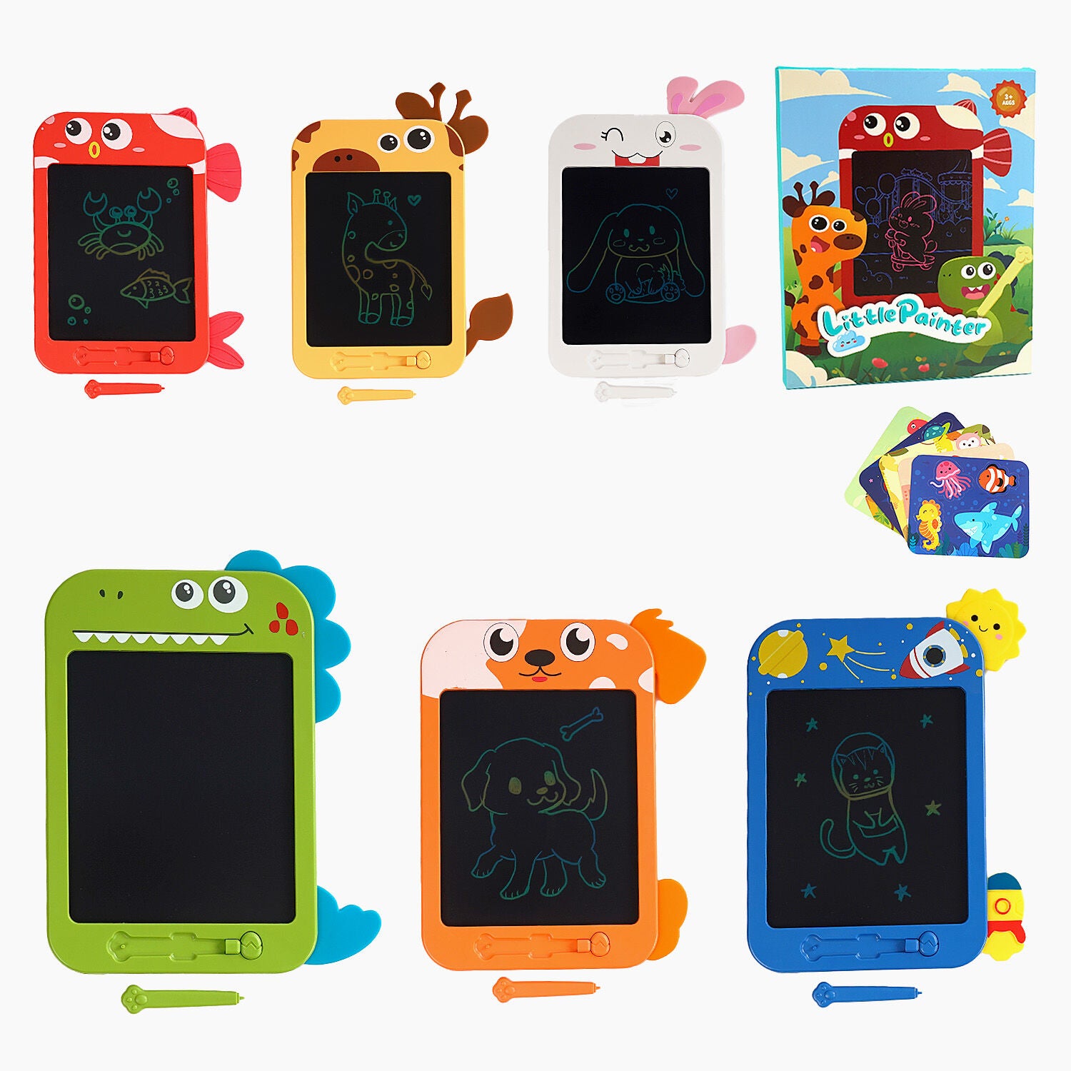 HZ 679-F/E/D/C/B/A Multicolor LCD Drawing Tablet, 16 x 19.5 cm