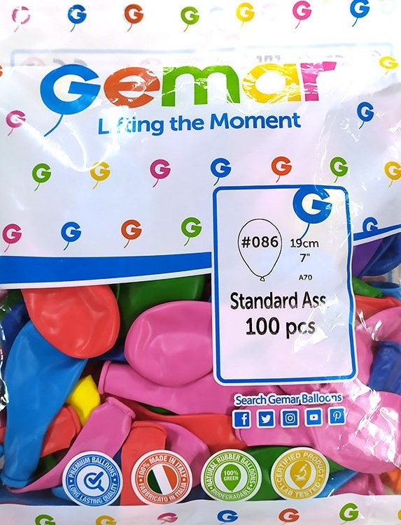 Gemar 086 Balloons, 19 cm, 100 pcs
