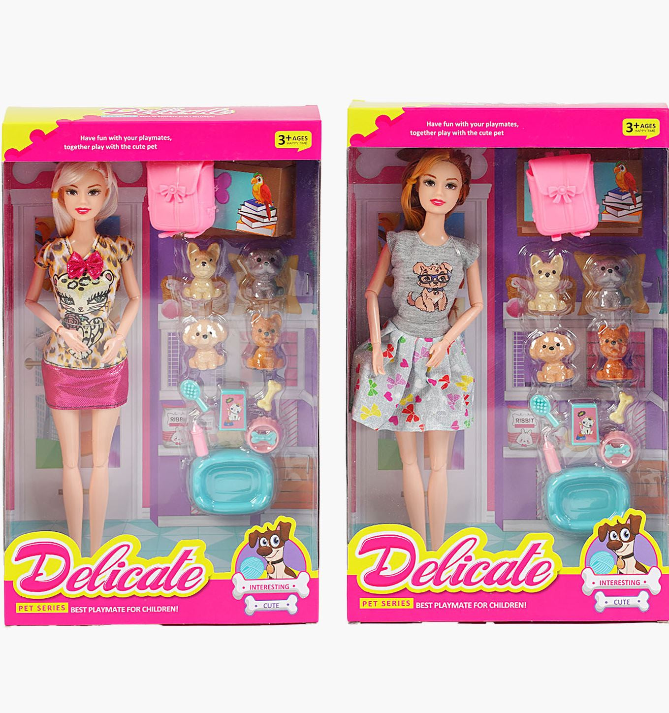 LY 66-1 Delicatel Doll with 4 Pet Figures & Accessories