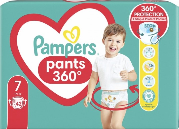 Pampers Pants Size 7 Baby Pull-Up Diaper Pants, 17+ kg, 42 pcs