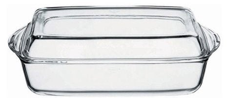 Pasabahce Borcam 59010 Rectangular Heat-Resistant Glass Casserole, 2.8 L