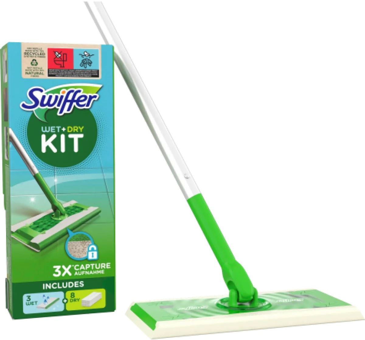 Swiffer Cleaning Mop Kit with 8 Dry & 3 Wet Cloths