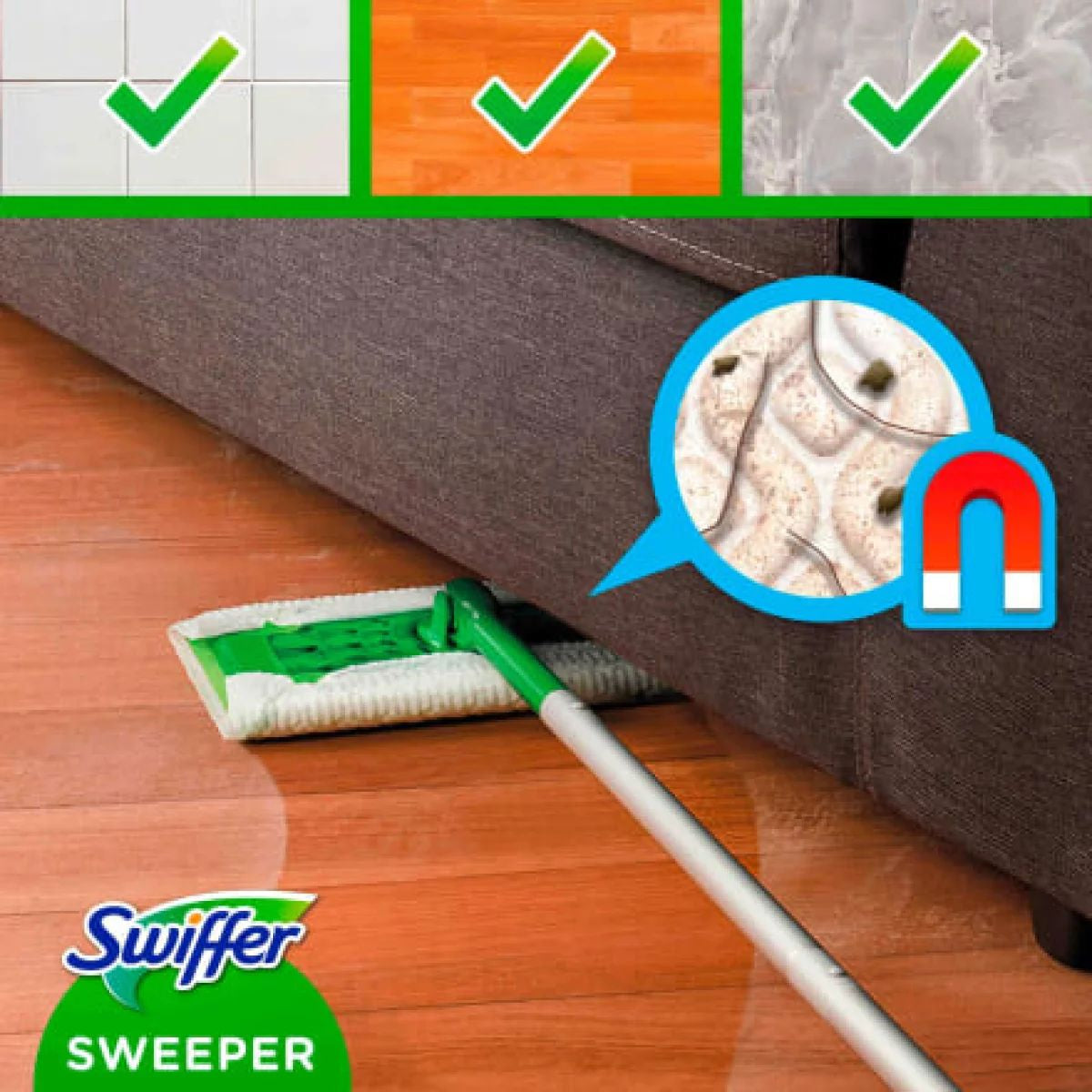 Swiffer Cleaning Mop Kit with 8 Dry & 3 Wet Cloths - Image 4