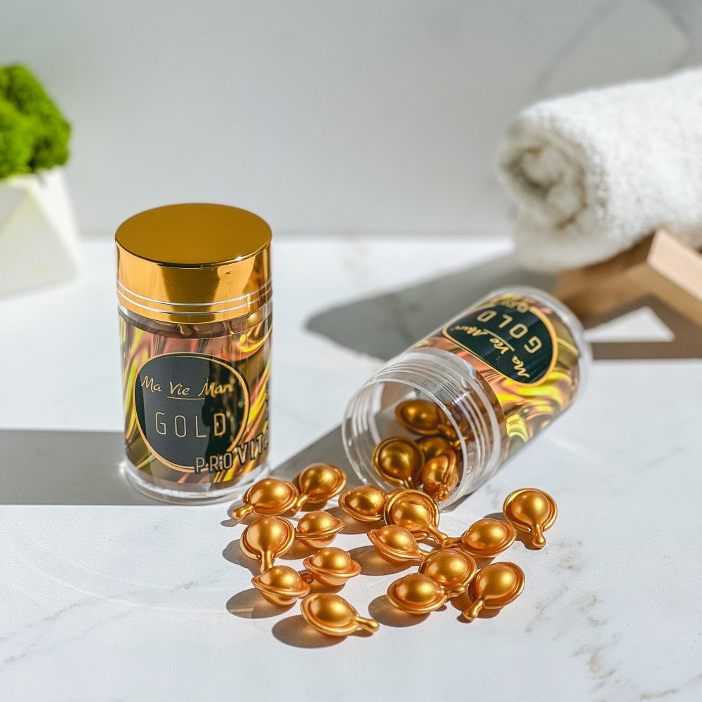 Ma Vie Mari Gold Hair Vitamin Capsules for Dry, Brittle & Porous Hair, 30 pcs - Image 2