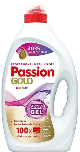 Passion Gold Color Liquid Laundry Detergent, 100 Loads, 4 L