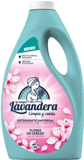La Antigua Lavandera Cherry Blossom Liquid Laundry Detergent, 50 Loads, 2.5 L