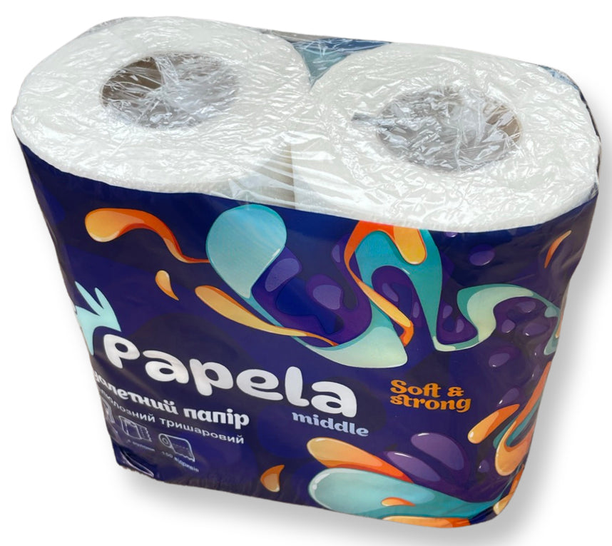 Papela Middle 3-Ply Toilet Paper, 4 Rolls - Image 2