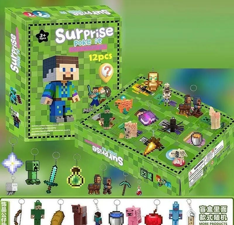LZMH 12-011 C1 Minecraft Advent Calendar Character Set, 12 Windows