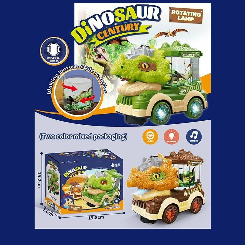 QB 59 Y Dinosaur Musical Toy Car with Sound, Lights & Melody