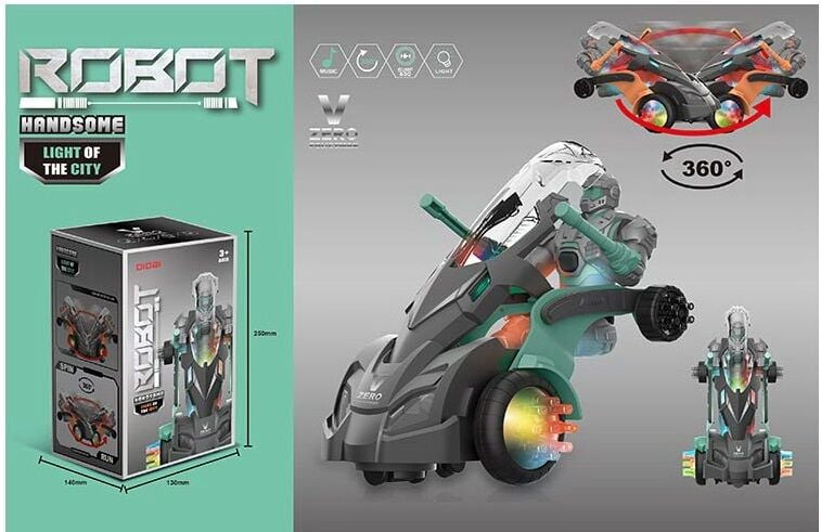 LD 163 A Robot Toy Vehicle with Freewheel, Light & Sound in Box