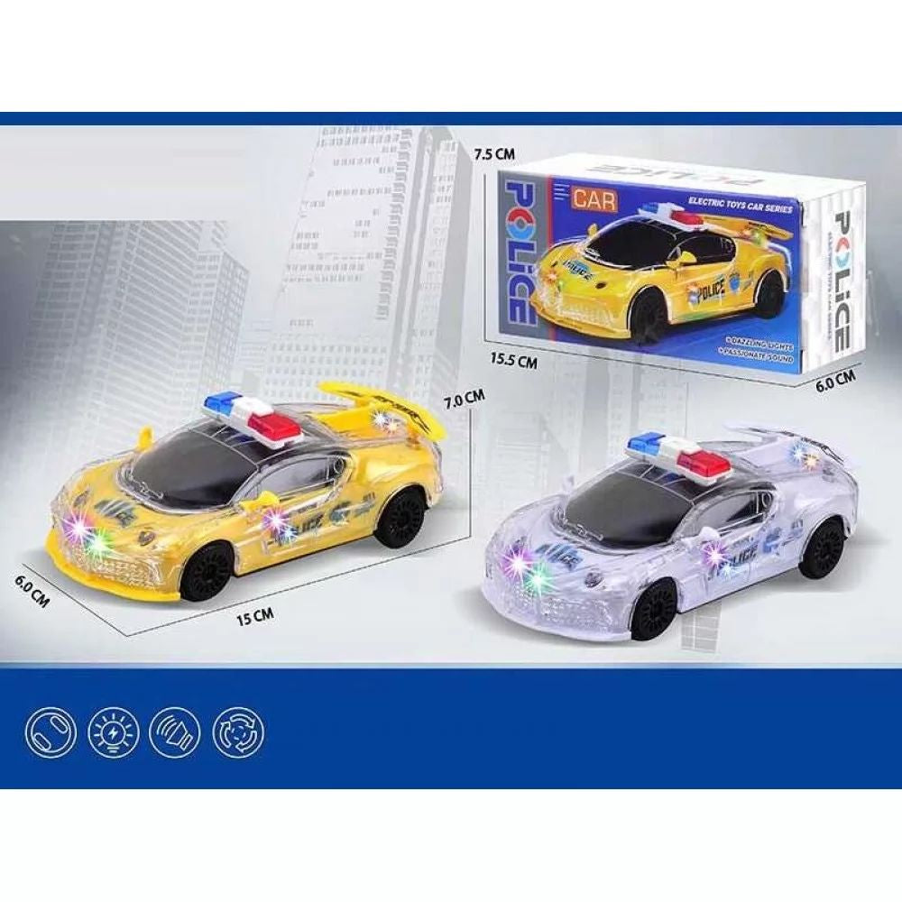 668 Police Toy Car with Lights, Sound & Freewheel in Box
