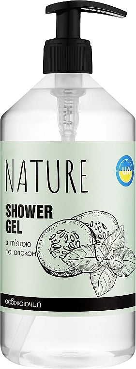 Bioton Nature Mint & Cucumber Shower Gel with Pump, 900 mL