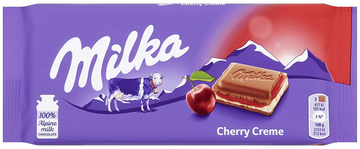 Milka Cherry Creme Milk Chocolate, 100 g