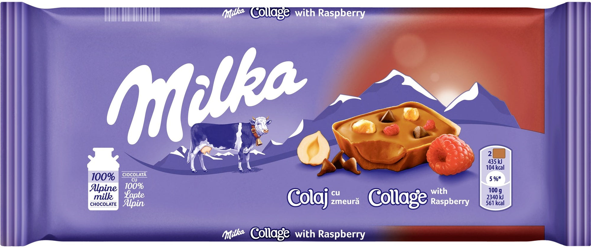 Milka Collage with Raspberry Milk Chocolate, 93 g