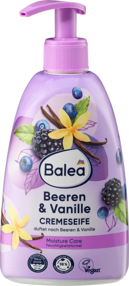 Balea Berries & Vanilla Liquid Cream Soap with Pump, 500 mL