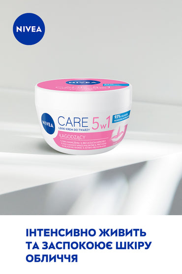Nivea Care 5-in-1 Lightweight Soothing Face Cream for Sensitive Skin with Aloe Vera, 100 mL - Image 2