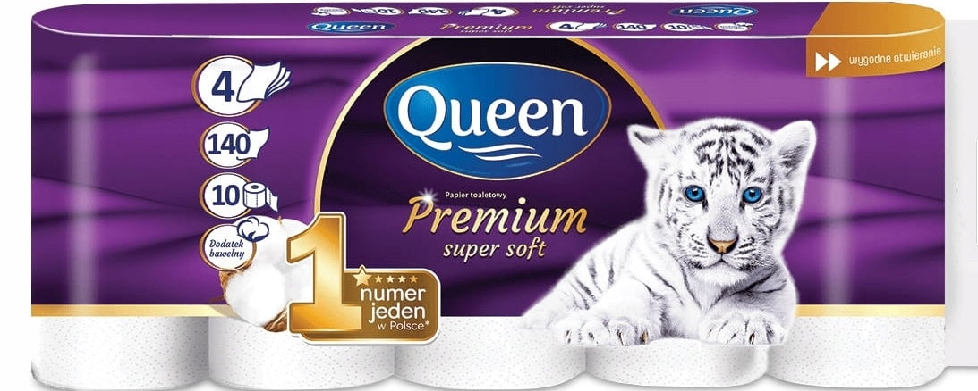 Queen Premium 4-Ply Toilet Paper, 10 Rolls