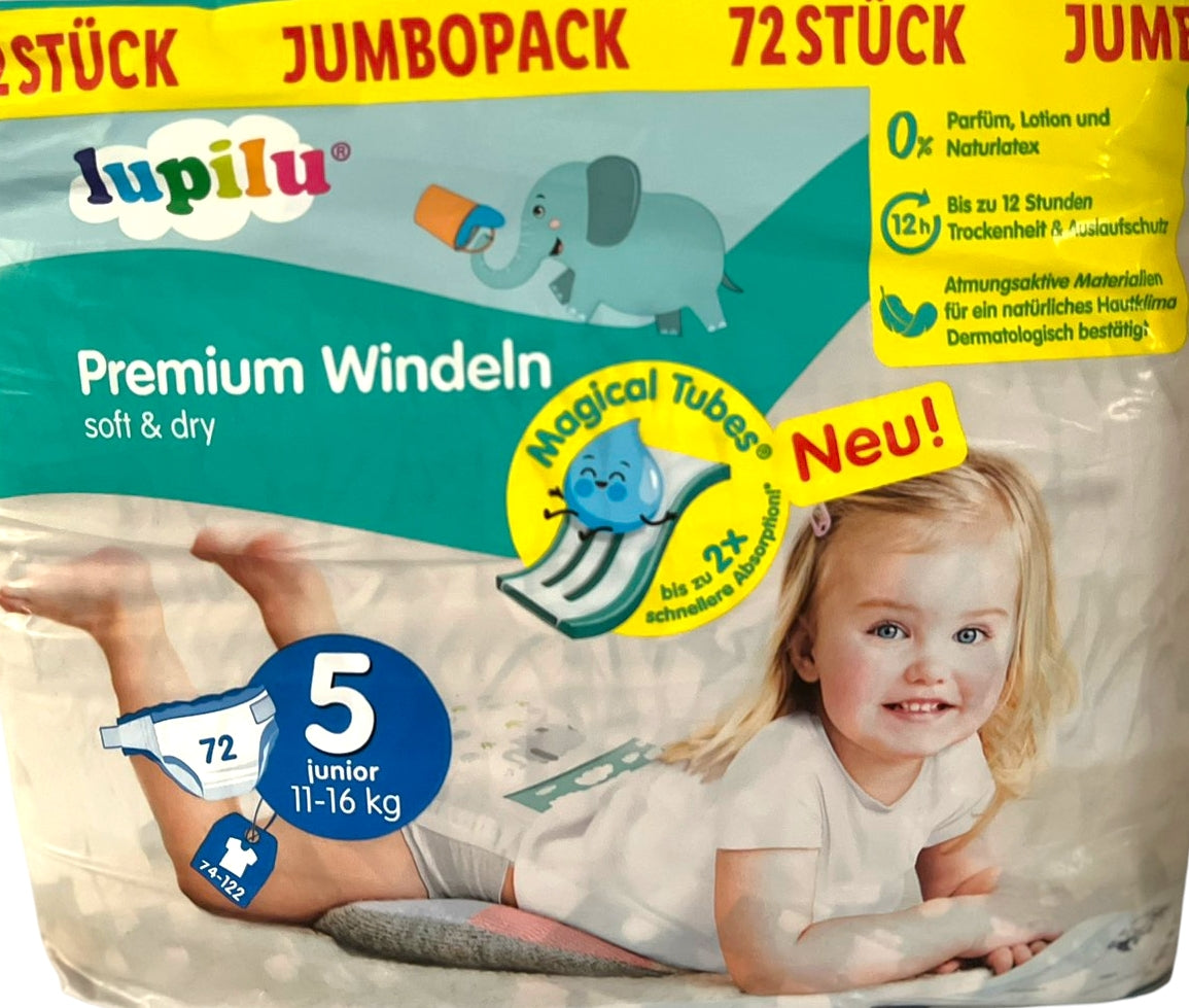 Lupilu Soft & Dry Size 5 Baby Diapers, 11-23 kg, 72 pcs - Image 2